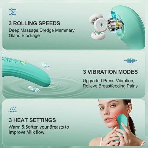 muosiz TMJ Relief Products Jaw Massager,Neck Massager with Rolling,Vibrating and Heating, Real-Like Massage for TMJ Jaw