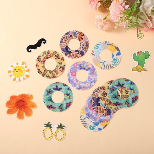 25pcs Waterproof Adhesive Sensor Covers for Libre 2, Sweatproof Butterfly Print Blood Sugar Monitor Patch Compatible