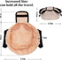 Barrel Drawstring Large Makeup Bag, Portable Travel Cosmetic Organizer for Toiletry Accessories, Khaki