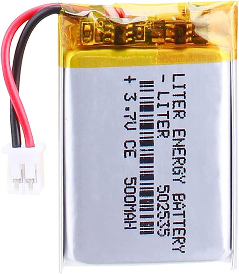 3.7V 500mAh Lipo Battery Rechargeable Lithium Polymer 502535 with JST Connector