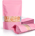 100 Pack Smell Proof Bags, 5.9"x8.6" Resealable Bags with Matte Window for Packaging (Pink)