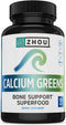 Zhou Nutrition Calcium Greens - Bone Support Superfood, Calcium Magnesium Supplement from Algae, 120 Tablets