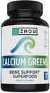 Zhou Nutrition Calcium Greens - Bone Support Superfood, Calcium Magnesium Supplement from Algae, 120 Tablets
