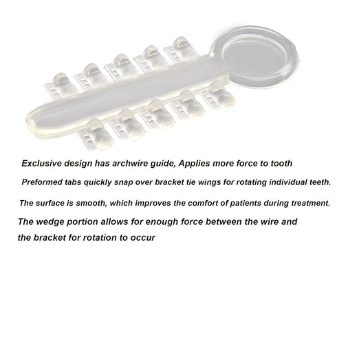 200pcs Clear Orthodontic Rotation Wedges Elastic Rubber Bands Ligature Rotary Torsion Pad
