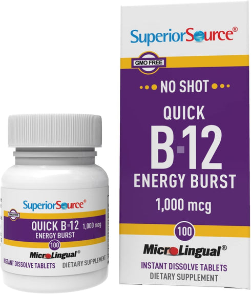 Superior Source Quick Vitamin B12 Energy Burst, 100 Tablets