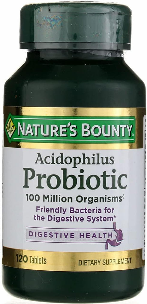 Nature's Bounty Probiotic Acidophilus Tablets, 120 ea (Pack of 5)