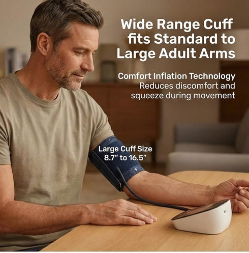 Upper Arm Blood Pressure Monitor with Wide Range Cuff that fits Standard to Large Adult Arms, Large LED Display