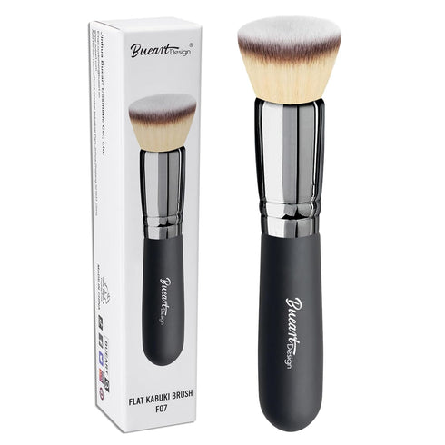 Flat Top Buffing Foundation Makeup Brush, Ultra Soft Dense Kabuki Brush for Liquid, Cream, Powder
