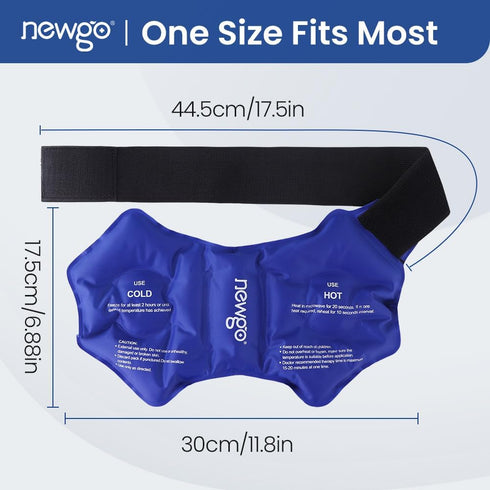 NEWGO Ankle Ice Pack Wrap for Swelling, Reusable Cold Pack for Ankle Injuries, Hot Cold Therapy, Blue