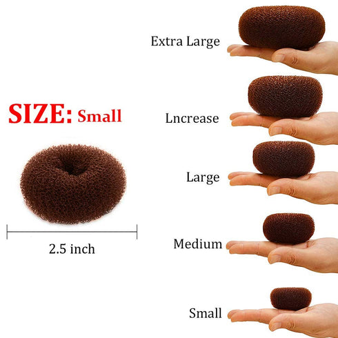 Kitjans Extra Hair Donut Bun Maker for Kids, 2PCS Ring Style Small Bun Shaper, Suitable for Short Thin Hair
