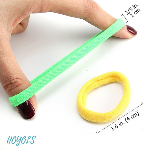 HOYOLS Seamless Hair Band Small Hair Ties, No Crease Damage, 4cm (10 Multi Color Set)