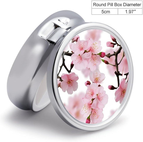 JEKYQ 3 Pillbox Pill Box Pill Case for Woman Weekly Pill Organizer with Compartments Cherry Japanese Cherry Blossom