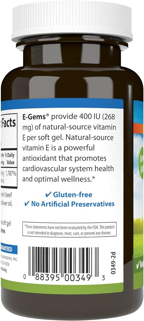 Carlson E-Gems 400 IU, Natural-Source Vitamin E, 140 Soft Gels