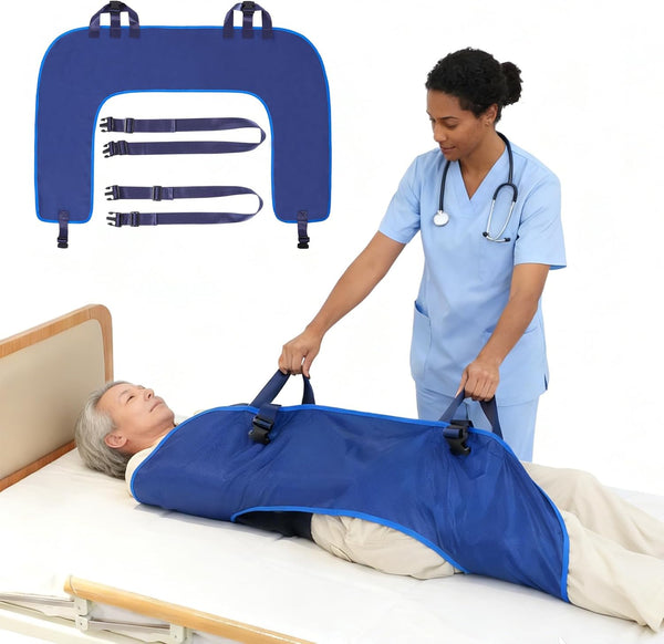 Jionhenn Patient Turning Device for Elderly, U-Shaped Positioning Bed Pads with Handles, Waterproof