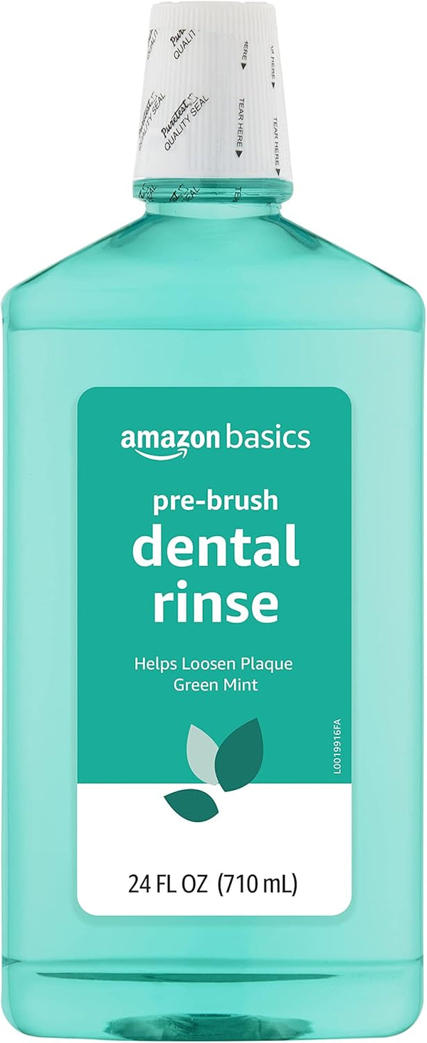 Amazon Basics Pre-Brush Dental Rinse, Green Mint, 24 Fluid Ounces, 1-Pack