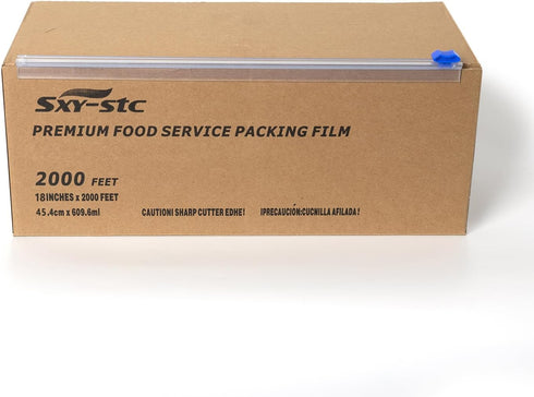 SXY-STC 18"Wide 2000Feet 3000 Commercial Plastic Food Wrap With Slide Cutter Long Square Feet Home And Use Food Service