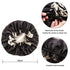 Satin Bonnet for Women | Large Sleeping Cap for Long Curly Hair | Adjustable Night Cap (Double Layer Black/Champagne)