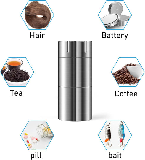 Titanium Pill Bottle+Micro Keychain Pill Holder