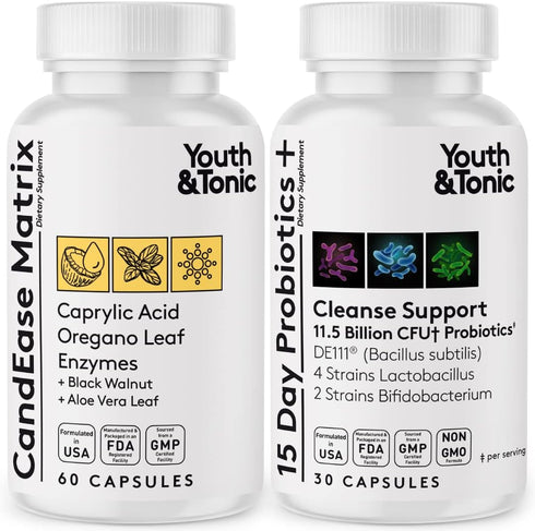 Youth & Tonic Oregano & Caprylic Acid Gut Health Supplement with Probiotics