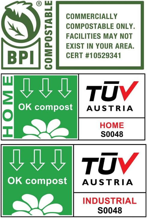 bioMat Compost Bags, 3 Gallon, 125 Count, BPI Certified ASTM D6400, Tear Resistant & Leak Proof