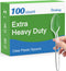 100 Count Clear Disposable Spoons - Heavy Duty, BPA-Free, Heat Resistant, Premium Plastic for Party Supply