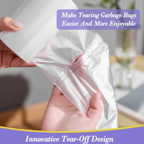 3 Gallon 80pcs+10pcs Small Clear Trash Bags - Strong Plastic Garbage Bags for Bathroom Trash Can Liners