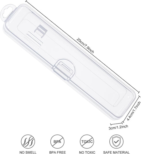 Toothbrush Case 2 Packs, Transparent Travel Holder, Plastic for Toothbrush, 7.87 x 1.85 x 1.18 inches