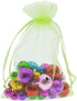 100Pcs Organza Bags, 4x6 Inch Sheer Drawstring Gift Bags, Light Green Organza Jewelry Pouches for Wedding Party Favor