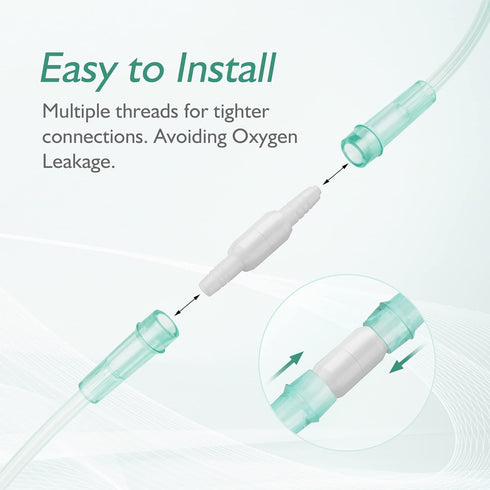 Oxygen Tubing Connector, 360° Rotation Cannula Connector to Avoid Tangles, Tubing Swivel Connector O2 Connector
