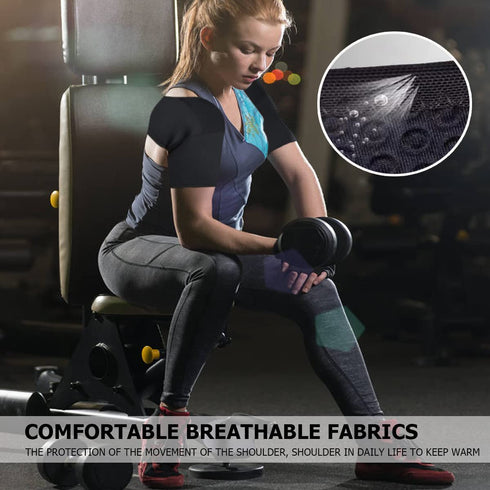 Double Shoulder Brace, Comfortable Breathable Sports Protective Gear for Chronic Tendinitis Pain Relief (L)
