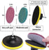 DUOSHIDA 4 Inch Drill Powered Brush Tile Scrubber Cleaning Kit, 2 Different Stiffness, 4-Inch Disc Pad Holder with 6