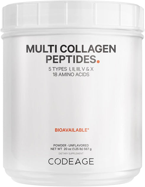 Codeage Multi Collagen Protein Powder Peptides, 2-Month Supply, Hydrolyzed, Type I, II, III, V, X Grass Fed All in One