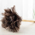 Dust Artifact Ostrich Feather Duster: Natural Ostrich Feather with Wooden Handle, Eco-Friendly Reusable Cleaning