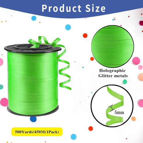 WFAUIBR 500 String,3/16" Yard Premium Light Green Curling Ribbon Balloon for Gift Wrapping, Balloon Ribbon,Party