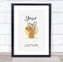 The Card Zoo New Baby Birth Details Christening Nursery Bear Initial Y Keepsake Gift Print