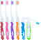 Lingito Travel Folding Toothbrush, Camping Toothbrush Bulk, Medium Bristle (6 Pack, Medium-Multicolor)