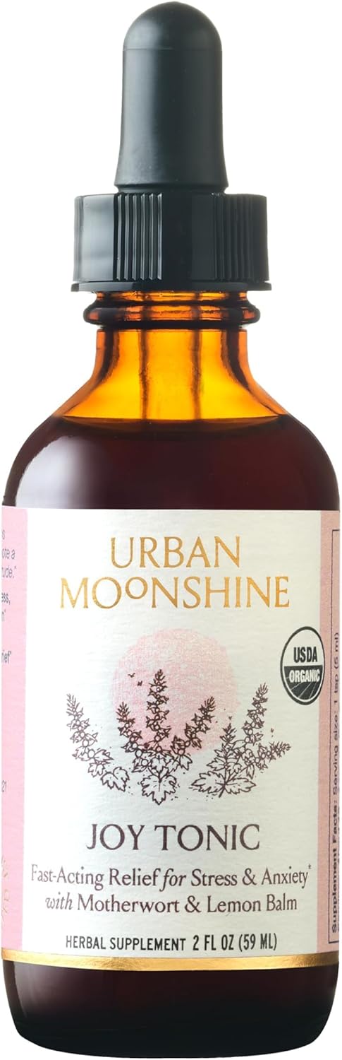 Urban Moonshine Joy Tonic, 2 Fl Oz, Stress Relief with Motherwort & Lemon Balm