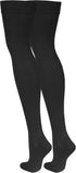 NuVein Medical Compression Stockings, 20-30 mmHg Support, Thigh Length Hose, Closed Toe, Black, Medium