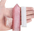 MIMOSA Healing Crystal Point - Large Rose Quartz, Raw Rose Quartz & Selenite