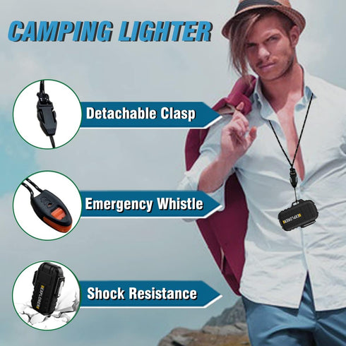 Waterproof Butane Torch Lighter - Refillable Windproof Jet Flame Lighter for Fireplace, Fireworks, Grill, Camping BBQ,