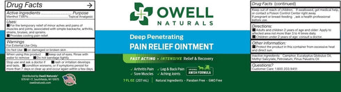 OWELL NATURALS Pain Relief Ointment - 14 oz All Natural Oil Based Formula for Joint & Muscle Discomfort