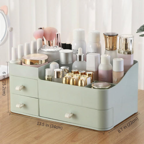 MIUOPUR Makeup Organizer for Vanity, Large Capacity Desk Organizer with Drawers for Cosmetics, Jewelry, Nail Care -
