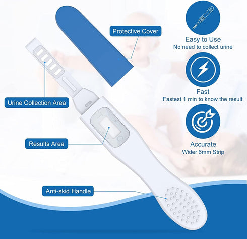 MOMMED 99% 6 Packed,Accurate Pregnancy Test Sticks - HCG Midstream Tests, HCG Test Strips Detection Over Accuracy, Home