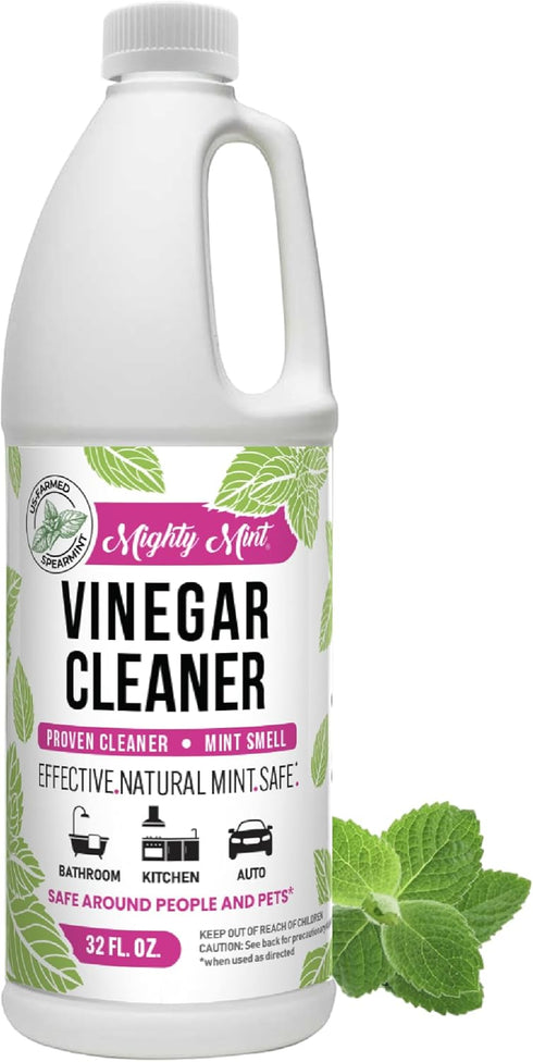 Mighty Mint Vinegar Cleaner, Non-Toxic All-Purpose Household Cleaning with Natural Mint Scent, 32oz