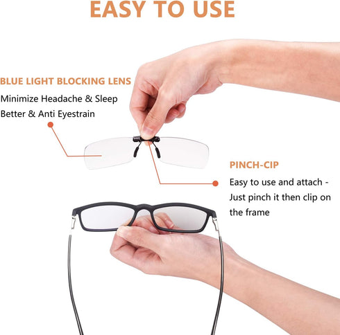 FONHCOO Clip-on Blue Light Blocking Glasses - Night Driving Sunglasses 2 Pack, Lens over Prescription Glasses for Women