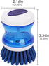 JANKOW 3 Pack Set Dish Scrubber with Soap Dispenser, Soap Dispensing Palm Brush for Kitchen Sink Pot Pan, Color Coded