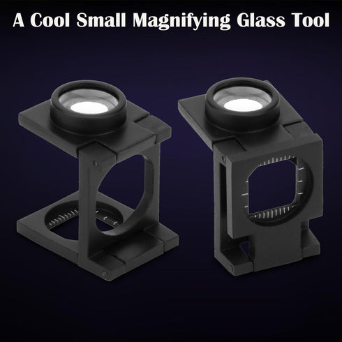 Mini Three-Folding Magnifier 20X, Pocket Foldable Magnifying Glass with Scale for Jewelry DIY Crafts