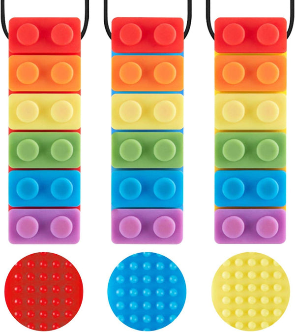Promax 3 Pack Sensory Chew Necklaces for Kids Toddlers with Autism ADHD,Biting Needs,Oral