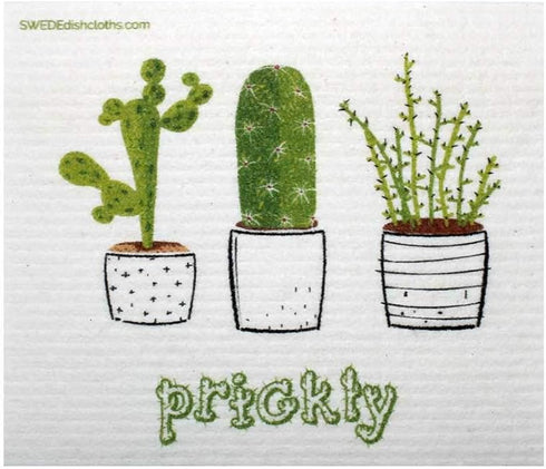 Mixed Cactus Set of 3 Swedish Dishcloths | ECO Friendly Absorbent Cleaning Cloths | Reusable Wipes