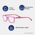 Readerest Blue Light Blocking Reading Glasses, Pink, 3.25 Magnification, Antiglare, UV Protection for Men and Women